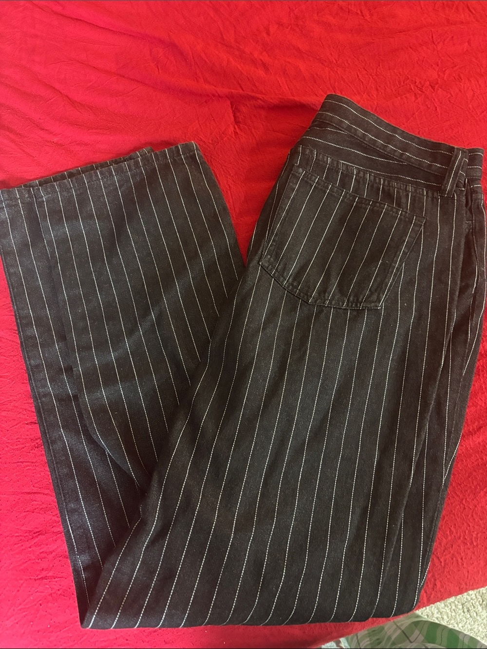 Women’s Black Pinstripe Pants - Classic Straight Fit